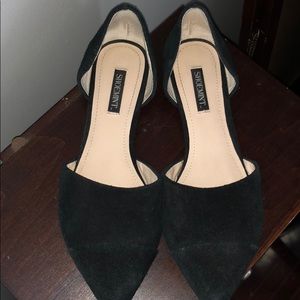 Shoemint Audrey black suede flats